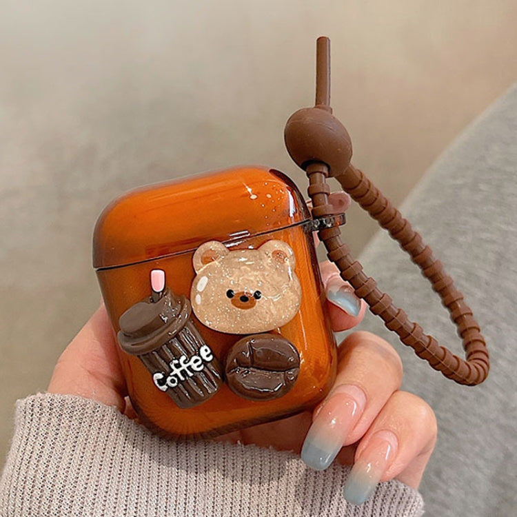 For AirPods Pro Cartoon 3D Coffee Bear Headphones Case Protective Shell Cover - For AirPods Pro by PMC Jewellery | Online Shopping South Africa | PMC Jewellery | Buy Now Pay Later Mobicred