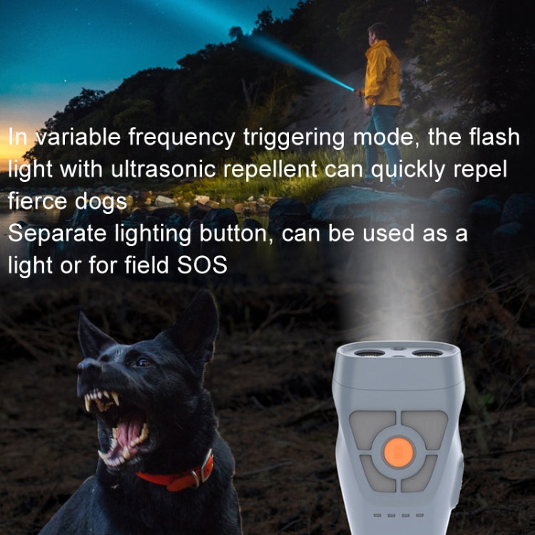 Dual Ultrasonic Repeller Pet Stop Barker With Mobile Power Supply Flashing Lighting Horn Function(Black) - Training Aids by PMC TechLife | Online Shopping South Africa | PMC TechLife | Buy Now Pay Later Mobicred