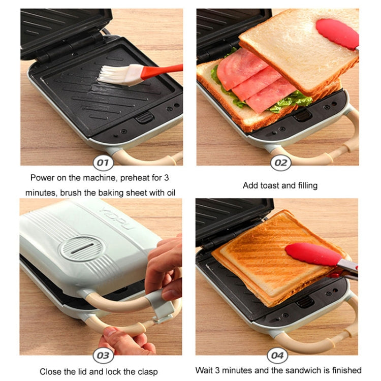 4 In 1 YIDPU Multifunctional Family Breakfast Maker Light Diet Sandwich Waffle Baker, CN Plug(Green) - free shipping - PMC TechLife - Order now!