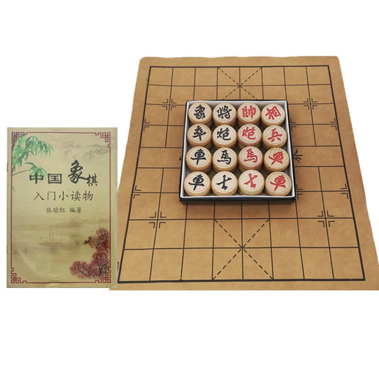 Portable Solid Wood Chinese Chess Adult Gift Student Chess Set With Leather Chess Board, Specification: 50 Beechwood Chess Pieces - Table Games by PMC Jewellery | Online Shopping South Africa | PMC Jewellery | Buy Now Pay Later Mobicred