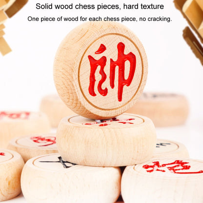 Portable Solid Wood Chinese Chess Adult Gift Student Chess Set With Leather Chess Board, Specification: 60 Beechwood Chess Pieces - Table Games by PMC Jewellery | Online Shopping South Africa | PMC Jewellery | Buy Now Pay Later Mobicred