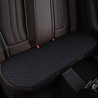 Non-Slip Rhombus Imitation Linen Car Seat Cushion, Color: Black Back Row - Seat Accessories by PMC Jewellery | Online Shopping South Africa | PMC Jewellery | Buy Now Pay Later Mobicred