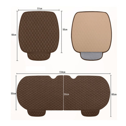 Non-Slip Rhombus Imitation Linen Car Seat Cushion, Color: Beige Front Row - Seat Accessories by PMC Jewellery | Online Shopping South Africa | PMC Jewellery | Buy Now Pay Later Mobicred