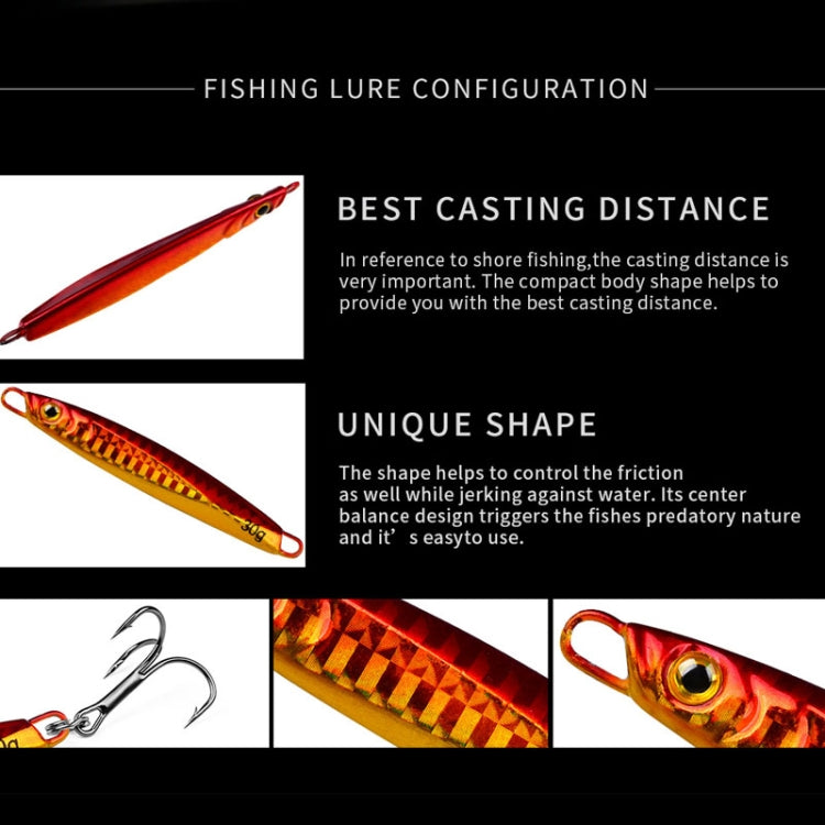 PROBEROS LF128 Long Casting Lure Iron Plate Lead Fish Freshwater Sea Fishing Warp Bass Metal Sequins Baits, Size: 7g(Color E) - Fishing Lures by PROBEROS | Online Shopping South Africa | PMC TechLife | Buy Now Pay Later Mobicred