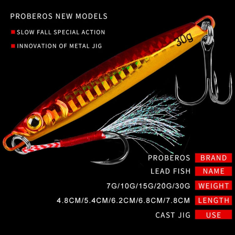 PROBEROS LF128 Long Casting Lure Iron Plate Lead Fish Freshwater Sea Fishing Warp Bass Metal Sequins Baits, Size: 10g(Color B) - Fishing Lures by PROBEROS | Online Shopping South Africa | PMC TechLife | Buy Now Pay Later Mobicred