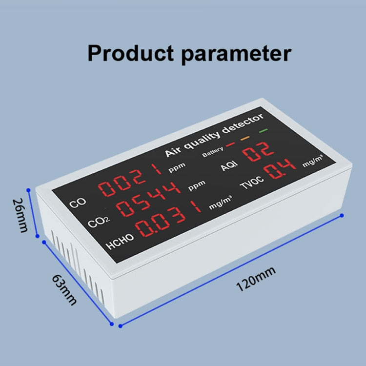 5-in-1 Indoor Home Portable Air Monitor TVOC Formaldehyde Detector(W17 White) - Air & Water Quality Tester by PMC TechLife | Online Shopping South Africa | PMC TechLife | Buy Now Pay Later Mobicred