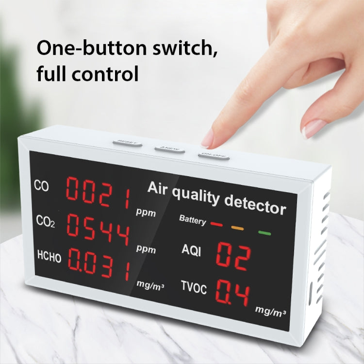 5-in-1 Indoor Home Portable Air Monitor TVOC Formaldehyde Detector(W17A Light Gray) - Air & Water Quality Tester by PMC Jewellery | Online Shopping South Africa | PMC Jewellery | Buy Now Pay Later Mobicred