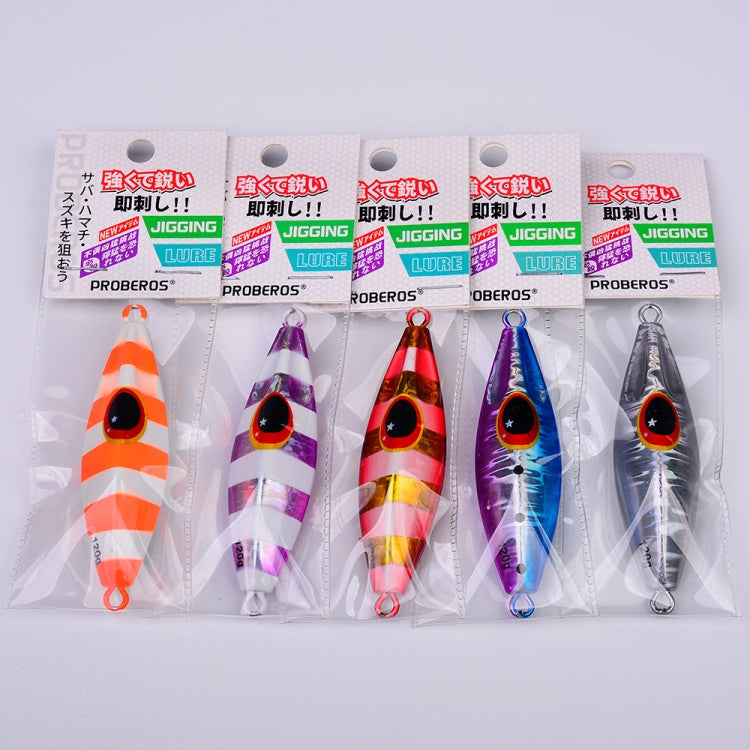 PROBEROS LF124 Deep Sea Iron Plate Lead Fish Fishing Lure Slow Sinking Rocking Luminous Boat Fishing Bait, Size: 100g(Color B) - Fishing Lures by PROBEROS | Online Shopping South Africa | PMC TechLife | Buy Now Pay Later Mobicred