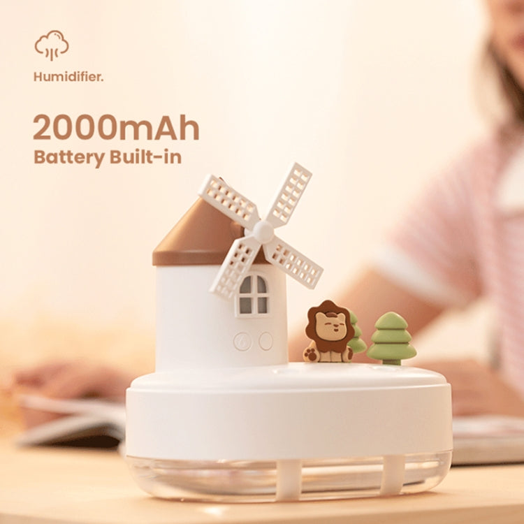 ZAY-H007 LED Light Double Spray Wireless Mini Desktop Windmill Music Humidifier(Pink) - free shipping - PMC TechLife - Order now!