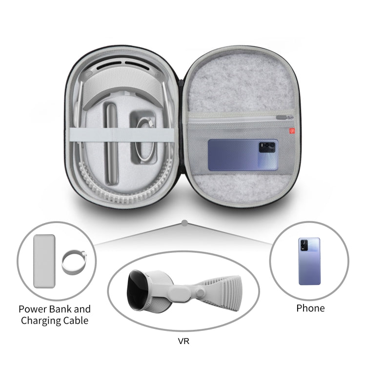 JYS-APP001 For Apple Vision Pro Headset Storage Bag VR Glasses Anti-Scrape Portable Bag, Color: Gray Felt - free shipping - PMC TechLife - Order now!