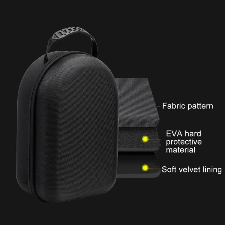 For Apple Vision Pro Storage Bag VR Headwear EVA Portable Hard Case(Cloth Pattern Black) - VR Accessories by PMC Jewellery | Online Shopping South Africa | PMC Jewellery | Buy Now Pay Later Mobicred