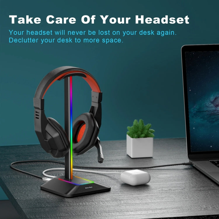 New Bee Dual Output Colorful Headset Display Rack HUB Expansion Headphone Holder, Color: Z9 Without Extended Interface Silver - Headset Stand by PMC Jewellery | Online Shopping South Africa | PMC Jewellery | Buy Now Pay Later Mobicred