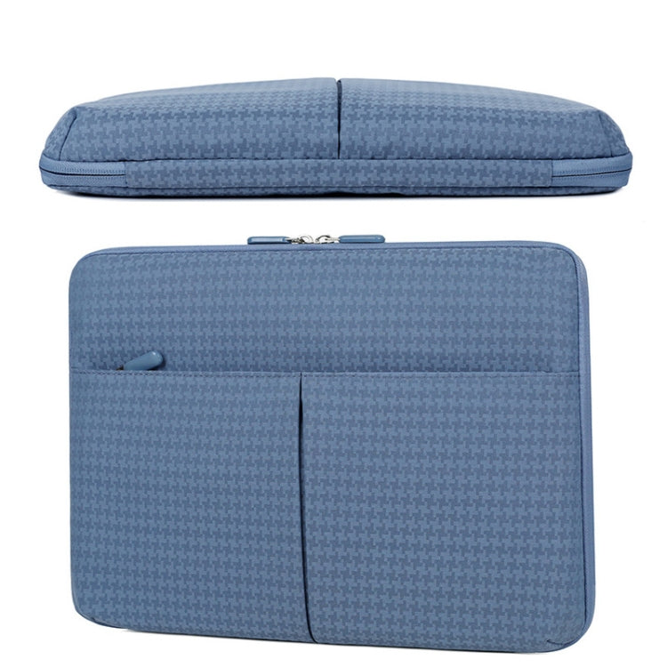 10/11 Inch Houndstooth Pattern Oxford Cloth Laptop Bag Waterproof Tablet Storage Bag(Haze Blue) - 10 - 11 inch by PMC Jewellery | Online Shopping South Africa | PMC Jewellery | Buy Now Pay Later Mobicred