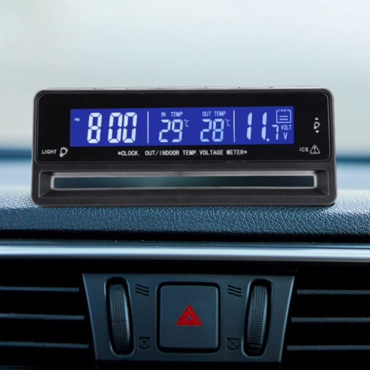 Car Digital Display Clock Luminous Electronic Thermometer Voltmeter(TS-7013V) - Clocks & Car Meters by PMC Jewellery | Online Shopping South Africa | PMC Jewellery | Buy Now Pay Later Mobicred