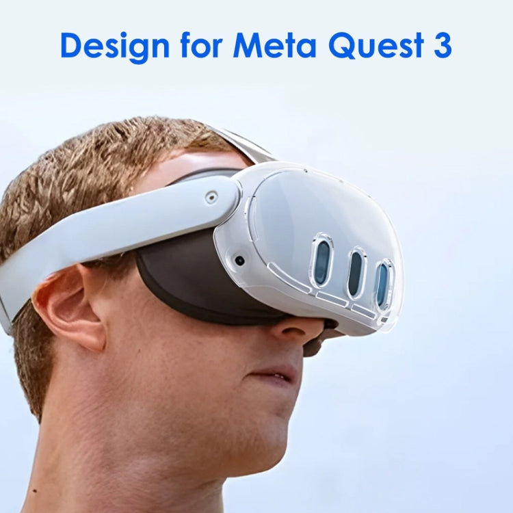 For Meta Quest 3 PC Protective Shell, Style: Single Shell (Ordinary Transparent Blue) - VR Accessories by PMC TechLife | Online Shopping South Africa | PMC TechLife | Buy Now Pay Later Mobicred