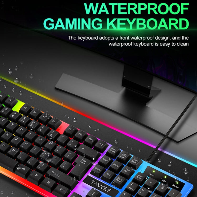 T-WOLF TF230 Colorful Light Effect Game Office Computer Wired Keyboard and Mouse Kit(White) - Wired Keyboard by T-WOLF | Online Shopping South Africa | PMC Jewellery | Buy Now Pay Later Mobicred