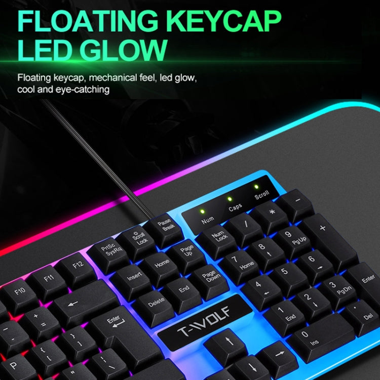 T-WOLF TF230 Colorful Light Effect Game Office Computer Wired Keyboard and Mouse Kit(White) - Wired Keyboard by T-WOLF | Online Shopping South Africa | PMC Jewellery | Buy Now Pay Later Mobicred