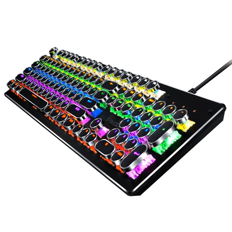 T-WOLF T75 104 Keys Adjustable RGB Light Computer Game Wired Mechanical Keyboard(White) - free shipping - PMC Jewellery - Order now!