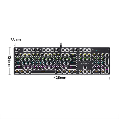 T-WOLF T75 104 Keys Adjustable RGB Light Computer Game Wired Mechanical Keyboard(Black) - Wired Keyboard by T-WOLF | Online Shopping South Africa | PMC Jewellery | Buy Now Pay Later Mobicred