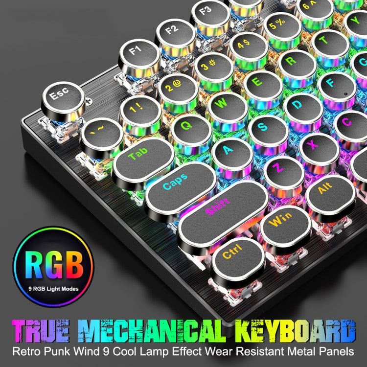 T-WOLF T75 104 Keys Adjustable RGB Light Computer Game Wired Mechanical Keyboard(White) - free shipping - PMC Jewellery - Order now!