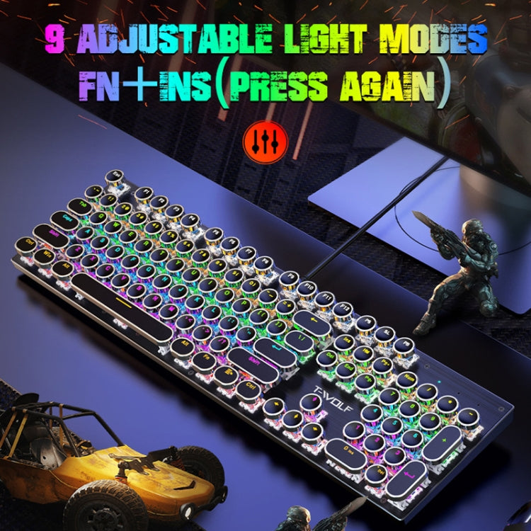 T-WOLF T75 104 Keys Adjustable RGB Light Computer Game Wired Mechanical Keyboard(White) - free shipping - PMC Jewellery - Order now!