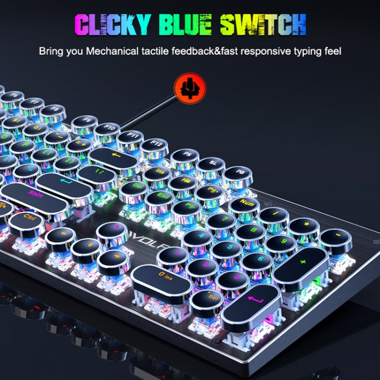 T-WOLF T75 104 Keys Adjustable RGB Light Computer Game Wired Mechanical Keyboard(White) - free shipping - PMC Jewellery - Order now!