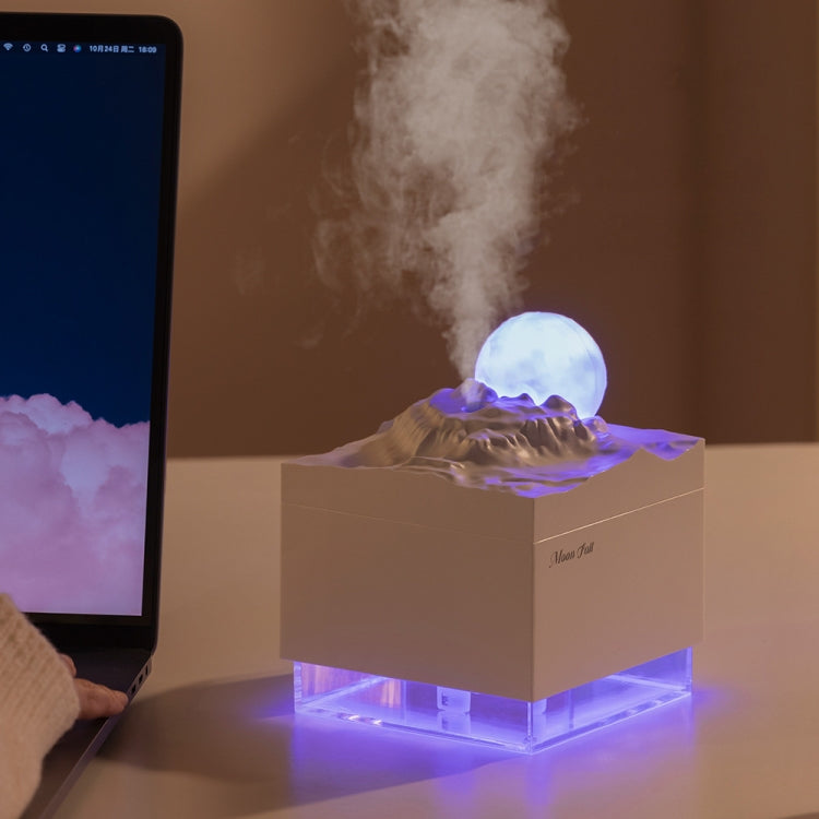 Moon Meteorite Mini Humidifier With Colorful Night Light(White) - free shipping - PMC TechLife - Order now!