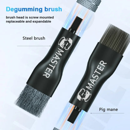 MECHANIC Cell Phone Motherboard Chip Degumming Brush PCB De-Tin Cleaning Cylinder Long Handle Brush, Style: Double-ended Sideburns+Steel Wire - Brushes by MECHANIC | Online Shopping South Africa | PMC Jewellery