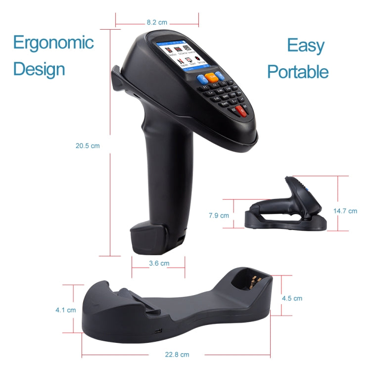 NEWSCAN 2D Wireless Barcode Reader Scanner Data Collector With 2.2-Inch LCD Screen - free shipping - PMC TechLife - Order now!