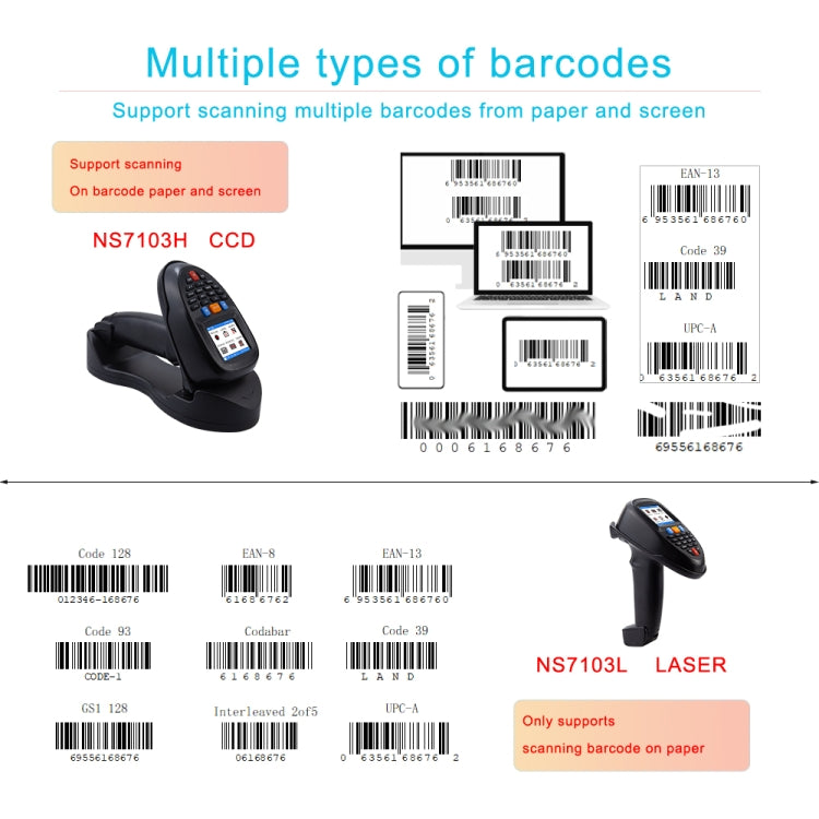 1D Laser  Wireless Barcode Reader Scanner Data Collector With 2.2-Inch LCD Screen - Barcode Scanner by PMC Jewellery | Online Shopping South Africa | PMC Jewellery | Buy Now Pay Later Mobicred