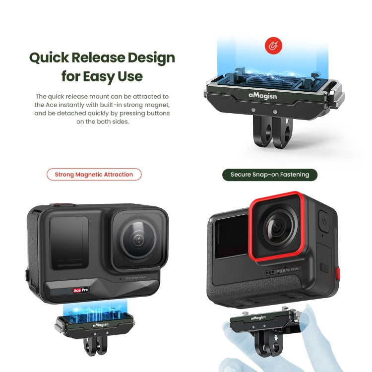 For Insta360 Ace / Ace Pro / X5 aMagisn Metal Magnetic Quick Release Sports Camera Accessories - free shipping - PMC TechLife - Order now!