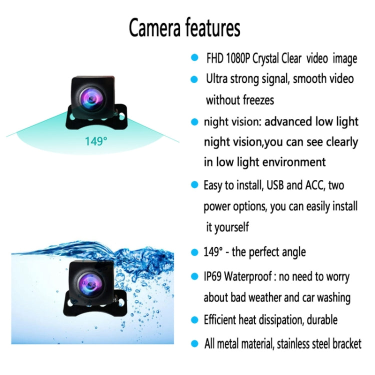 2 In 1 1080P 5G WIFI Wireless Car Reversing Rear Vision Night Vision Camera(LP-1080P) - Rear View Cameras by PMC Jewellery | Online Shopping South Africa | PMC Jewellery | Buy Now Pay Later Mobicred