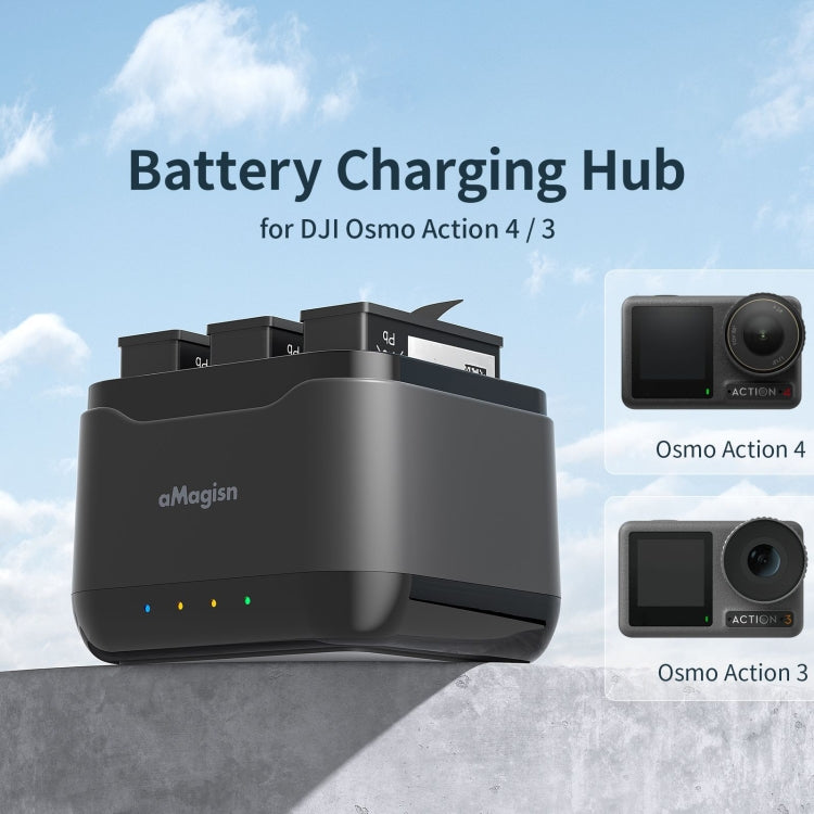 For DJI Osmo Action 4 / 3 AMagisn Battery Charger Seat - free shipping - PMC TechLife - Order now!