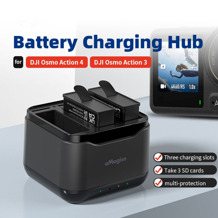 For DJI Osmo Action 4 / 3 AMagisn Battery Charger Seat - free shipping - PMC TechLife - Order now!
