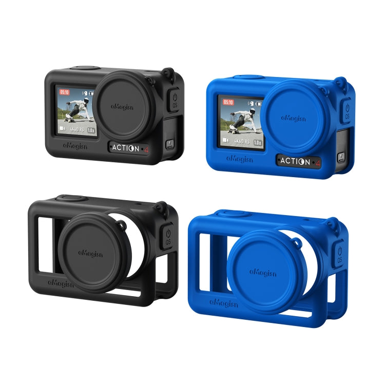 For DJI Osmo Action 4 / 3 aMagisn Silicone Protection Case Camera Protection Accessories(Blue) -  by aMagisn | Online Shopping South Africa | PMC Jewellery | Buy Now Pay Later Mobicred