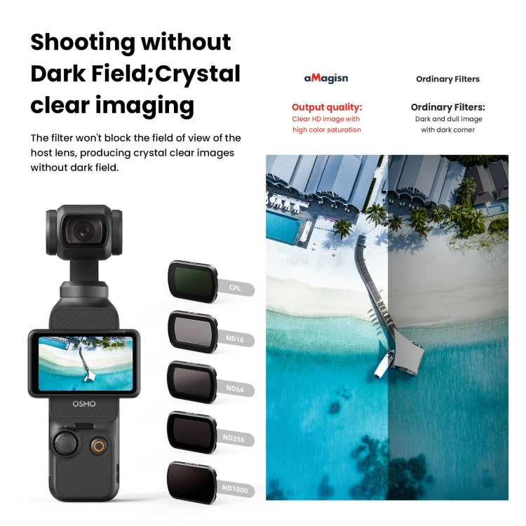 For DJI Osmo Pocket 3 aMagisn HD Double Sided Coated Filters Sports Camera Protective Goggles, Style: ND16+ND64+ND256 + CPL - Lens Accessories by aMagisn | Online Shopping South Africa | PMC Jewellery | Buy Now Pay Later Mobicred