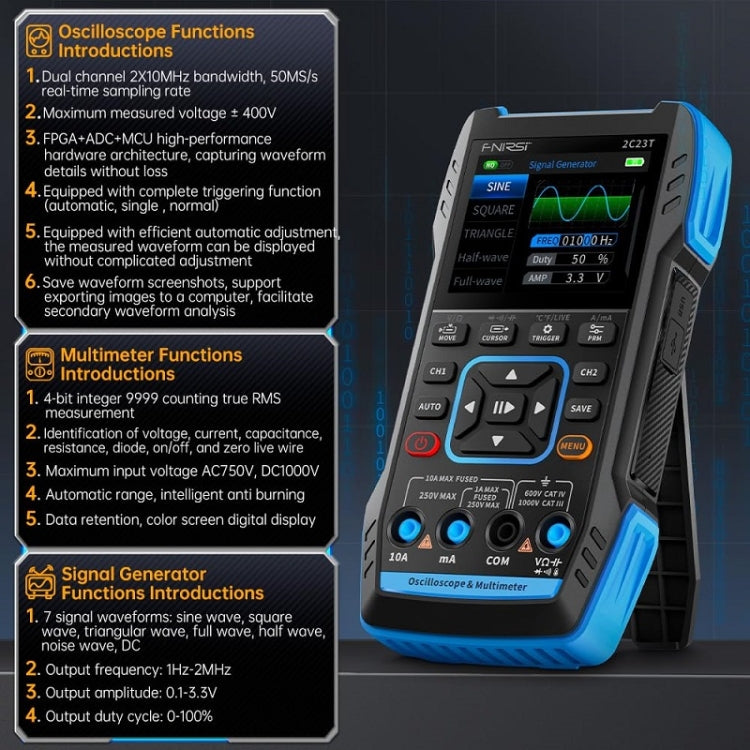 FNIRSI 3 In 1 Handheld Digital Oscilloscope Dual-Channel Multimeter, Specification: Upgrade - free shipping - PMC TechLife - Order now!