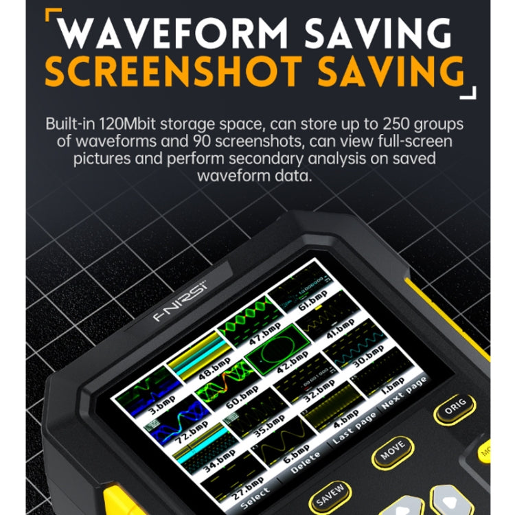 FNIRSI 2 In 1 Small Handheld Fluorescence Digital Dual-Channel Oscilloscope, US Plug(Yellow) - Other Tester Tool by FNIRSI | Online Shopping South Africa | PMC Jewellery | Buy Now Pay Later Mobicred