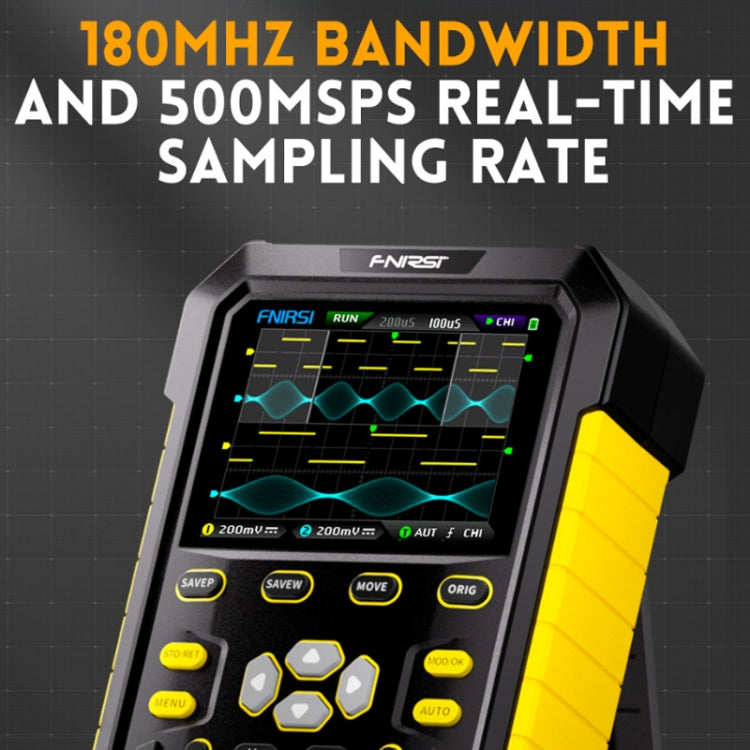 FNIRSI 2 In 1 Small Handheld Fluorescence Digital Dual-Channel Oscilloscope, US Plug(Yellow) - Other Tester Tool by FNIRSI | Online Shopping South Africa | PMC Jewellery | Buy Now Pay Later Mobicred