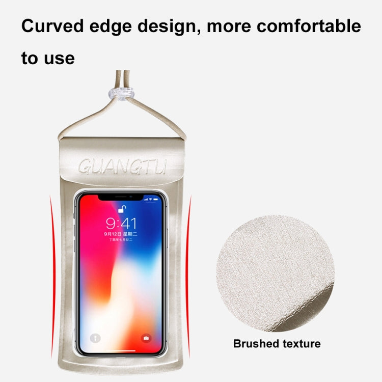 TPU Transparent Touch Screen Phone 30m Waterproof Bag Outdoor Rafting Phone Case(Rose Gold) - Waterproof Bag by GUANGTU | Online Shopping South Africa | PMC TechLife | Buy Now Pay Later Mobicred