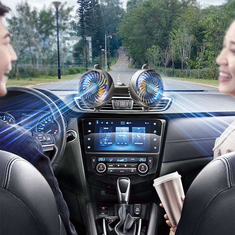 SUITU Car Foldable Cooling Fan Automobile Summer Temperature Reduction Fan, Model: Dual 5V USB Energized - free shipping - PMC TechLife - Order now!