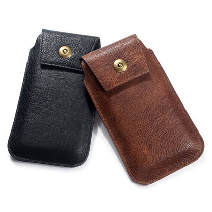 Mobile Phone Leather Waist Bag Holster Pouch XL 7.2 Inch Brown -  by PMC Jewellery | Online Shopping South Africa | PMC Jewellery | Buy Now Pay Later Mobicred