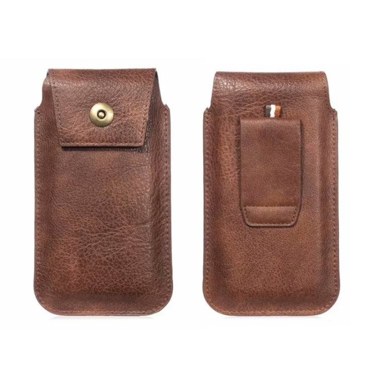 Mobile Phone Leather Waist Bag Holster Pouch S 4.7 Inch Brown -  by PMC Jewellery | Online Shopping South Africa | PMC Jewellery | Buy Now Pay Later Mobicred