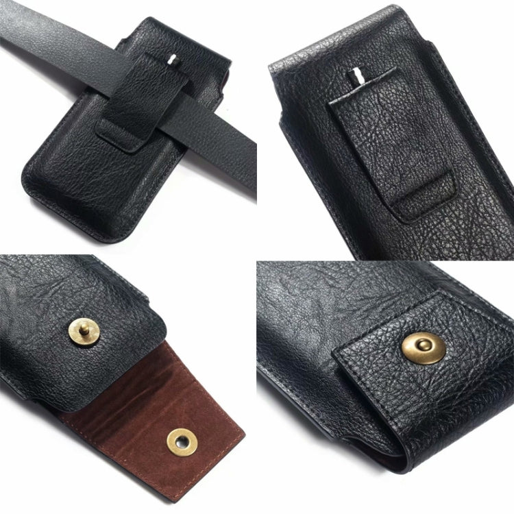 Mobile Phone Leather Waist Bag Holster Pouch XL 7.2 Inch Black -  by PMC Jewellery | Online Shopping South Africa | PMC Jewellery | Buy Now Pay Later Mobicred