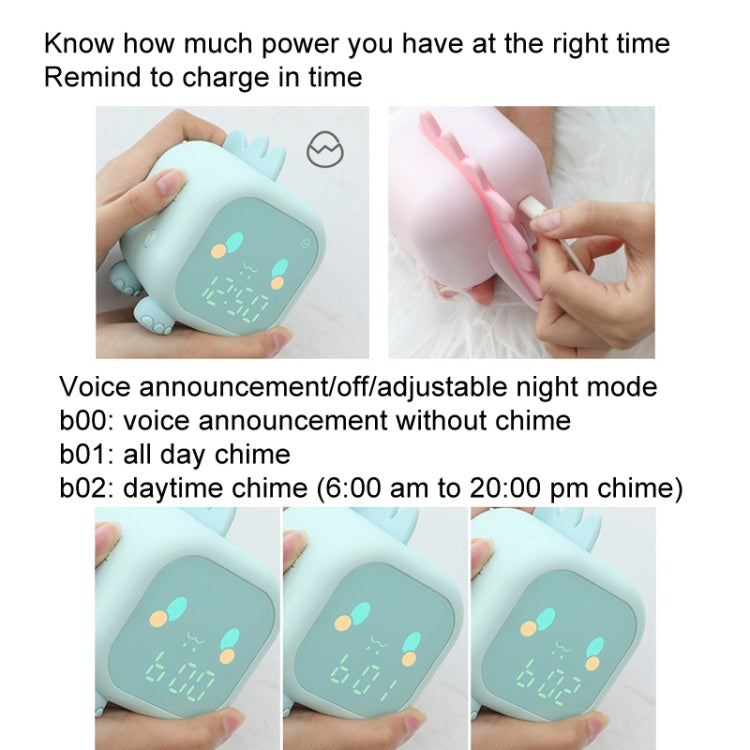 Dinosaur Kids Alarm Clock Electronic Clock Multifunctional Chime Small Alarm Clock(Green) - Alarm Clocks by PMc TechLife | Online Shopping South Africa | PMc TechLife | Buy Now Pay Later Mobicred