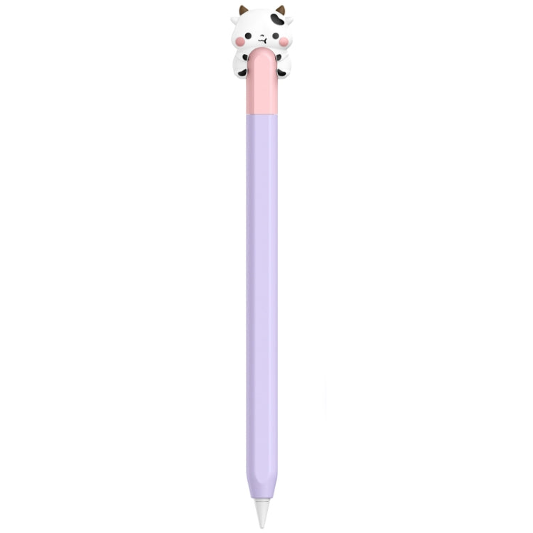 For Apple Pencil (USB-C) AhaStyle PT129-3 Stylus Cover Silicone Cartoon Protective Case, Style: Purple Cow - Pencil Accessories by AhaStyle | Online Shopping South Africa | PMC Jewellery | Buy Now Pay Later Mobicred