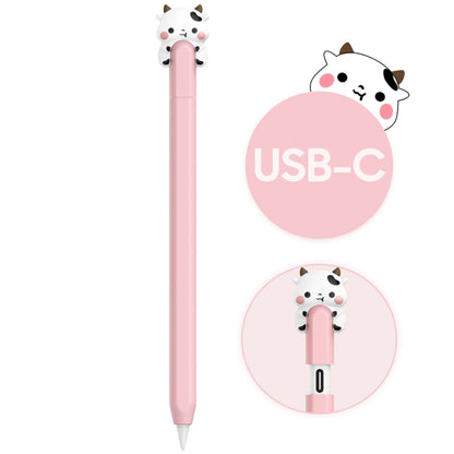 For Apple Pencil (USB-C) AhaStyle PT129-3 Stylus Cover Silicone Cartoon Protective Case, Style: Brown Bear - Pencil Accessories by AhaStyle | Online Shopping South Africa | PMC Jewellery | Buy Now Pay Later Mobicred