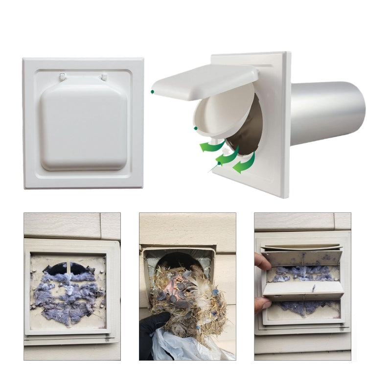 Dual Door Dryer Vent Cover No-Pest Wide Mount Exhaust Cover - Air Vent Grille by PMc TechLife | Online Shopping South Africa | PMc TechLife | Buy Now Pay Later Mobicred