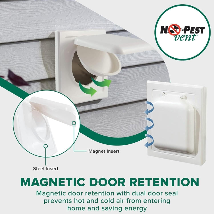 Dual Door Dryer Vent Cover No-Pest Wide Mount Exhaust Cover - Air Vent Grille by PMc TechLife | Online Shopping South Africa | PMc TechLife | Buy Now Pay Later Mobicred