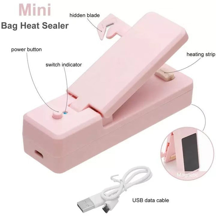 USB Charging Mini Magnetic Sealing Machine Portable Sealing Clip Food Moisture-proof Sealer(Pink) - Preservation Supplies by PMC TechLife | Online Shopping South Africa | PMC TechLife | Buy Now Pay Later Mobicred
